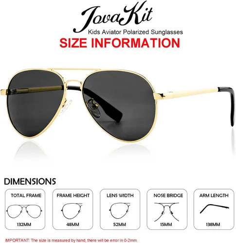 Miniatura 5 de Gafas de sol polarizadas de aviador pequeñas para niñas y niños de 4 a 16 años