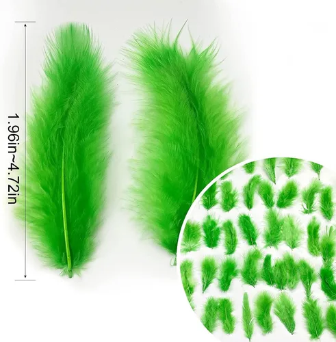 Miniatura 4 de 300 plumas coloridas Mardi Gras, suministros para fiesta, plumas naturales, plumas amarillas, verdes, moradas, para Mardi Gras, manualidades