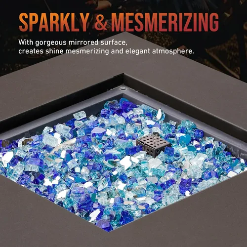 Miniatura 5 de Skyflame Vidrio de fuego mezclado de 10 libras para hoyo de fuego, chimenea, paisajismo, 1/2 pulgada azul aguamarina, platino, azul cobalto