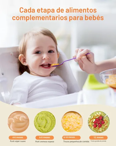 Miniatura 4 de HEYVALUE - Fabricante de alimentos para bebés, juego de procesador de alimentos para bebés más grande para frutas, verduras y carne, licuadora