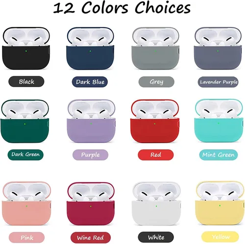 Miniatura 6 de Funda de silicona compatible con Airpods Pro 2 Ultrathin 0.059 in de grosor, funda protectora LED frontal visible (negro)