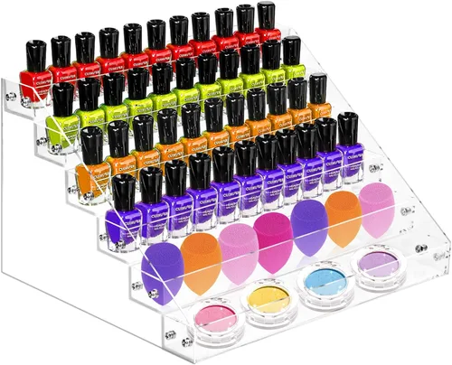 Miniatura 9 de Estante organizador de esmalte de uñas de 6 niveles, soporte acrílico para pintura de uñas, tinta de tatuaje, aceite esencial, almacenamiento