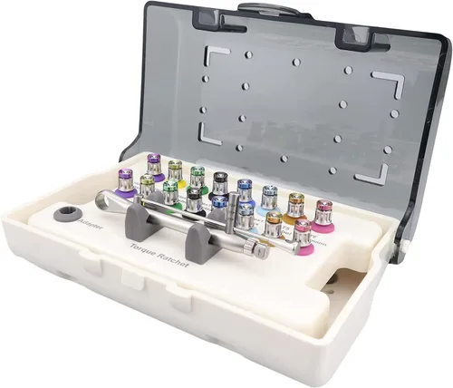 Miniatura 5 de BoNew Juego de herramientas de reparación universal Den~tal para implantes, destornilladores, kit de prótesis colorido, juego de llaves