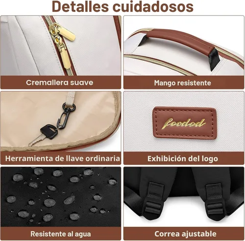 Miniatura 4 de Mochila para Laptop para Mujeres Mochila de Libros: Mochilas de Trabajo y Escuela de 15.6 pulgadas con Bolsillo con Compartimento para Taza de Gran