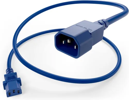 Miniatura 14 de UNC Cable de alimentación PDU C13 a C14, 1.5 pies, paquete de 20 unidades, negro, 10 amperios, SJT 250V, certificación UL, cable de extensión IEC