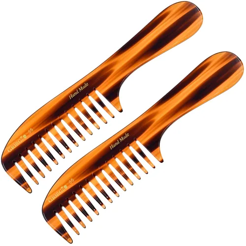 Miniatura 12 de Giorgio Peine de dientes anchos G55 para desenredar el cabello mojado, peine para desenredar el cabello de grosor fino a medio, peines