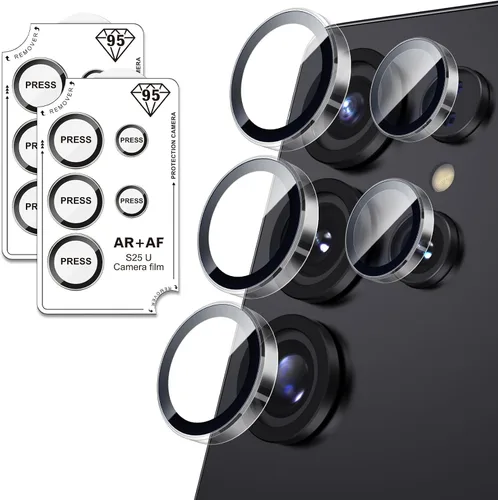 Miniatura 28 de Bling - Protector de lente de cámara para Samsung Galaxy S22 Ultra solamente, cubierta de anillo de lente de ajuste completo con película de Negro
