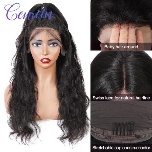 Miniatura 3 de Cabello humano ondulado con cierre frontal de encaje HD 4 x 4, cierre de encaje con cabello de bebé, cabello humano 100% virgen brasileño