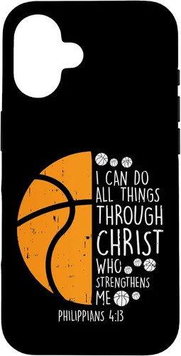 Miniatura 31 de iPhone 11 Baloncesto I can do things Biblia Verso Dios Jesús estuche de regalo
