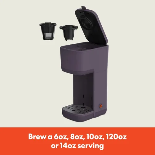 Miniatura 2 de BELLA Cafetera de una sola porción, cápsulas K y café molido compatible con bandeja de goteo extraíble y ajustable, apagado automático y accesorios