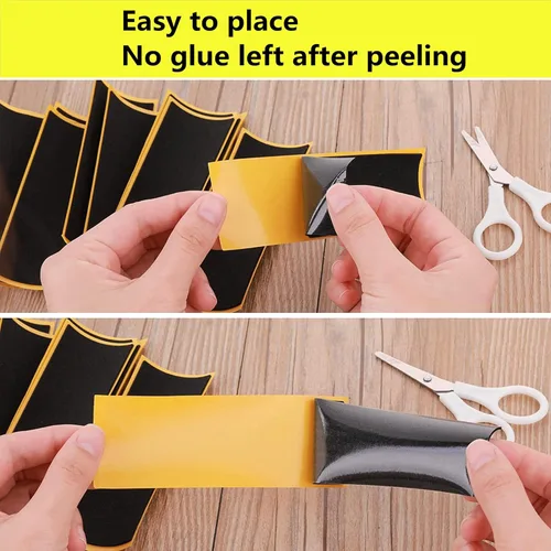 Miniatura 4 de 15 Piezas Cinta de Agarre de Espuma para Fingerboard, Tablero de Madera de Calidad Pegatinas de Espuma con Adhesivo Fuerte Antideslizantes Negras