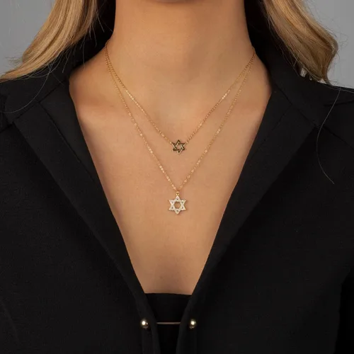 Miniatura 3 de ADINA EDEN Collar de estrella de David sólida para mujer Joyería de moda para mujer Collar de estrella de David para mujer Plata esterlina