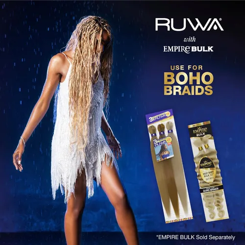 Miniatura 11 de Sensationnel Ruwa - Cabello trenzado preestirado, 3 x 48 pulgadas, repelente al agua, kanekalon, de secado rápido, sintético, sin picazón