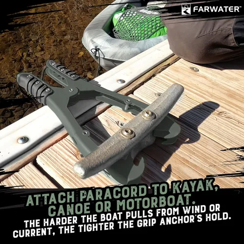 Miniatura 2 de Empuñadura de anclaje para canoa – barco, tubo de flotador y accesorios de pesca en kayak, equipo de kayak – Anclaje de abrazadera de cepillo