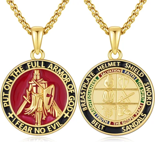 Miniatura 255 de Collar con colgante de plata de ley 925 con medalla de San Patrón, joyería religiosa para hombres y mujeres, con cadena de acero inoxidable 316L