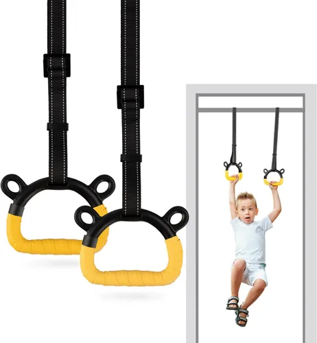 Miniatura 10 de EXQ Home Anillos de gimnasia para niños, anillos de dominadas para ejercicio de niños, anillo para gimnasia en interiores, anillos de gimnasia