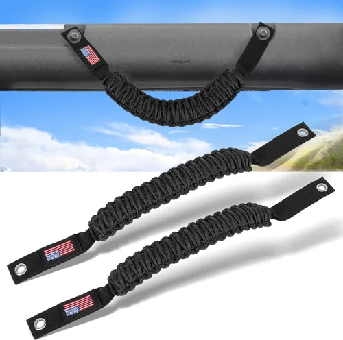 sixcow Paquete de 2 manijas de agarre para barra antivuelco de Ford Bronco, agarres de paracord para Ford Bronco 2021 2022 2023 2024 de 2 puertas /