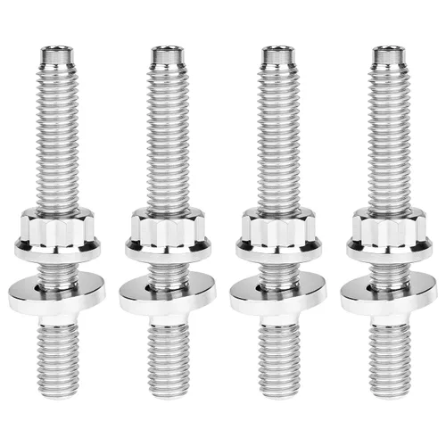 Miniatura 13 de Tornillo de titanio M8 M10x45 54 55 2.559 in paso 1.25 Kit de pernos de escape automotriz Kit tornillos, tuercas y arandelas Kit de 4 piezas