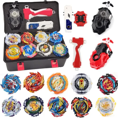 MUSTYBELT Juego de trompos Bey para combate Burst Gyros, juguete de regalo para niños, niños de 6, 8, 10, 12+ años, juego de combate con 10 trompos