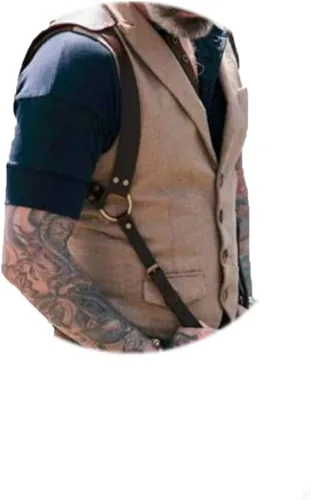 Asooll Arnés de hombro de cuero para hombre, cinturón punk, cuerpo de cuero, joyería corporal, cosplay, fiesta, graduación, accesorios de cuerpo de