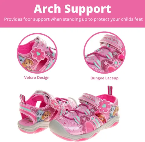Miniatura 3 de Nickelodeon Skye Everest Beach - Zapatos iluminados de la Patrulla Canina para niñas, sandalias de verano, zapatos de agua para niños, correa