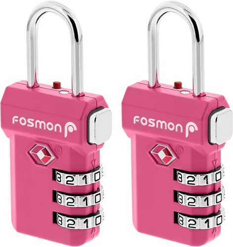 Miniatura 18 de Fosmon Cerraduras de equipaje aceptadas por la TSA, indicador de alerta abierta Fosmon de 3 dígitos con combinación de códigos de candado, cuerpo