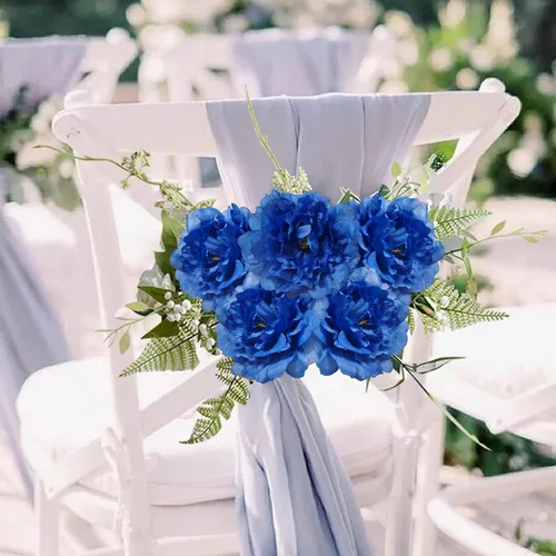 Miniatura 6 de 20 Piezas Flores Artificiales Peonías, Peonías Falsas de Seda de 5" con Tallos de 6" Sin Hoja, Flores de Peonías Sintéticas para Decoración
