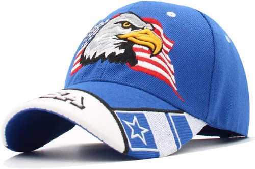 Miniatura 12 de Anna-Kaci Gorra de béisbol con velcro ajustable en relieve en 3D con bandera estadounidense de Estados Unidos