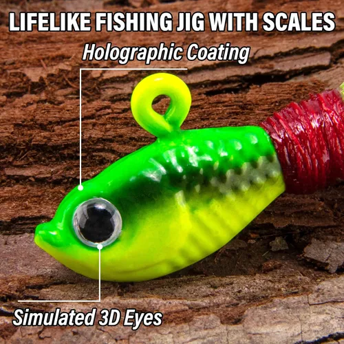 Miniatura 2 de Alwonder Paquete de 5 plantillas de cola de cubo para el cabello, señuelos de pesca de agua salada, pesca de agua dulce, señuelos de pesca de surf
