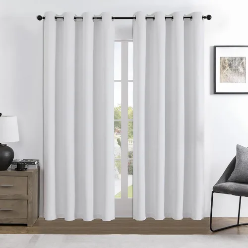 Miniatura 40 de Joydeco - Juego de 2 paneles de cortinas opacas de 63 pulgadas, 2 cortinas largas con aislamiento térmico burg, cortinas de oscurecimiento