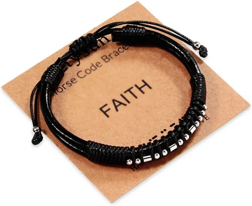 Miniatura 75 de Regalos inspiradores para hombres, pulseras con código morse, pulseras para hombre, regalos de graduación para él, Día del Padre, pulsera de cuero
