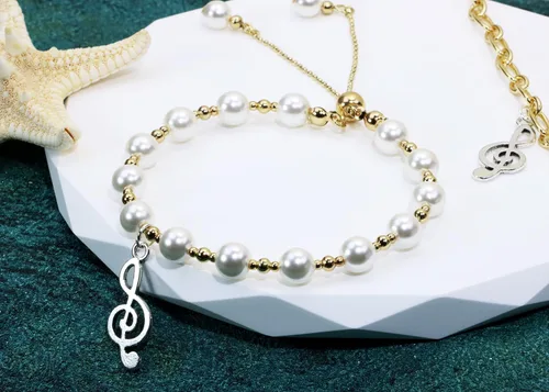 Miniatura 2 de Dijes de notas musicales vintage de 0.984 x 0.394 in, colgante de instrumentos musicales para pulseras, aretes, collares, llavero, tarjetas