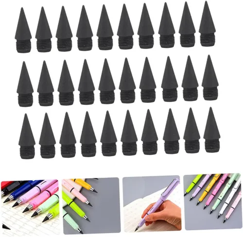 Miniatura 3 de Didiseaon 100 puntas de lápiz de repuesto, puntas infinitas para lápices, suministros escolares, sin tinta, punta de lápiz, bolígrafos de escritura