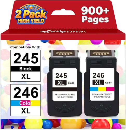 myCartridge SUPRINT Cartucho de tinta de repuesto 245XL para Canon 245XL 246XL Combo Pack PG-245XL CL-246XL compatible con tinta Canon 245 y 246