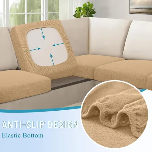 Miniatura 5 de HDCAXKJ - Fundas impermeables para cojín de sofá modular, fundas elásticas para cojín de sofá de esquina, fundas protectoras de muebles de jacquard