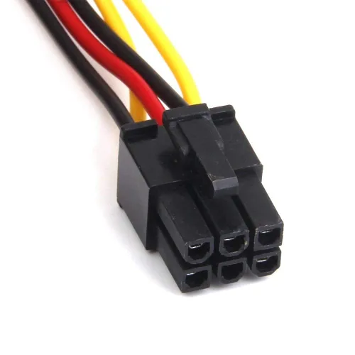 Miniatura 3 de 4 pines macho Molex a 6 pines hembra PCI-Express PCIE tarjeta de video convertidor de corriente adaptador de cables conectores para tarjetas