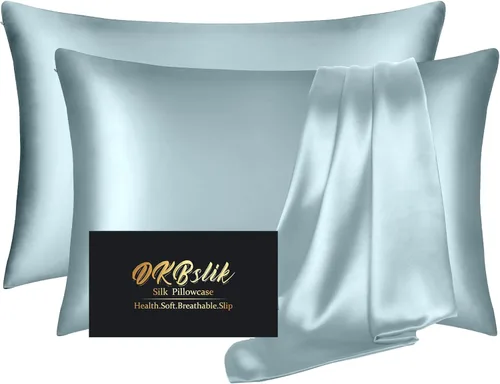 Miniatura 26 de Funda de almohada de seda para cabello y piel, fundas de almohada de seda de morera tamaño estándar, anti-acné, refrescante para dormir, seda Rosa