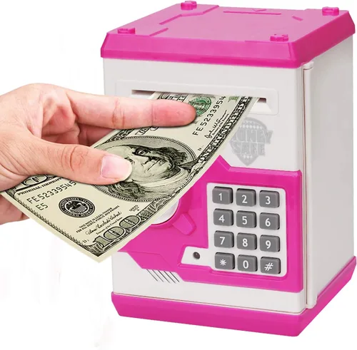Miniatura 17 de Alcancía Electrónica de Cajero Automático con Contraseña de Dibujos Animados Lata de Monedas de Efectivo Puede Desplazar Automáticamente Billetes