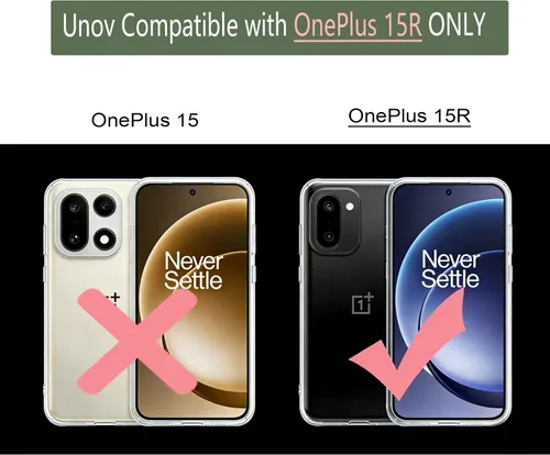 Miniatura 8 de Unov Funda compatible con OnePlus 15R 5G transparente con diseño de TPU suave absorción de golpes, diseño delgado en relieve, cubierta trasera great
