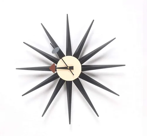 Miniatura 15 de SHISEDECO Reloj asterisco moderno en negro, sin tictac, diseño retro de mediados de siglo, reloj de cuarzo de pared silencioso decorativo