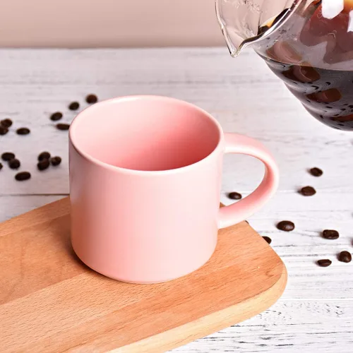 Miniatura 5 de Bosmarlin Taza de café de cerámica mate para oficina y hogar, 13 onzas, apta para lavavajillas y microondas (rosa, 1)