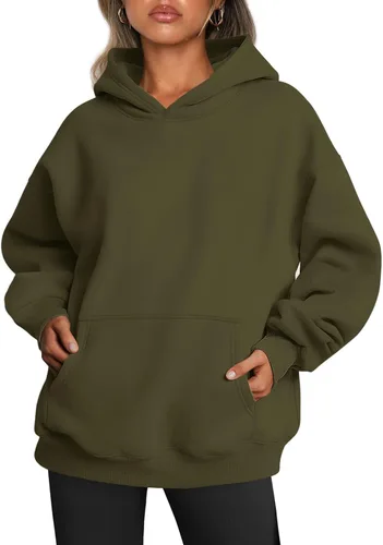Miniatura 91 de Trendy Queen - Sudaderas extragrandes con capucha para mujer, suéteres de manga larga, sin botones, de vellón, de otoño, ropa de invierno