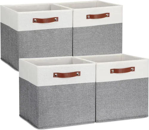 Miniatura 15 de DULLEMELO Cajas de almacenamiento para estantes, almacenamiento de armario, contenedores resistentes para organización del hogar para regalos
