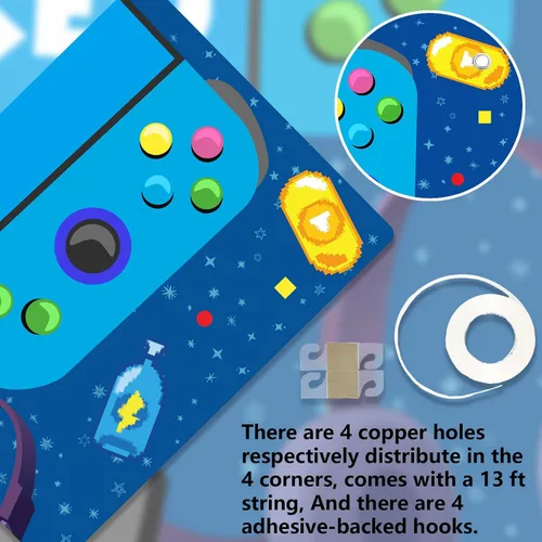 Miniatura 7 de Cartel de nivel 10 desbloqueado para cumpleaños número 10, telón de fondo, decoración temática de videojuegos, decoración para niños y niñas