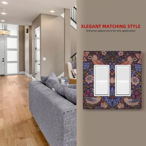 Miniatura 1235 de Placa Decorativa de Pared de Granja Rústica con Cuerno de Madera para Puerta de Granero 1 Banda Duplex Cubiertas de Toma Eléctrica Soltera