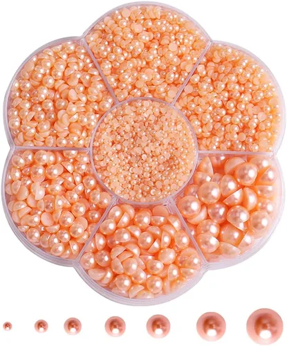 Miniatura 5 de 5700 piezas de medias perlas coloridas para manualidades, perlas de uñas para manualidades, accesorios de bricolaje, perlas de espalda plana