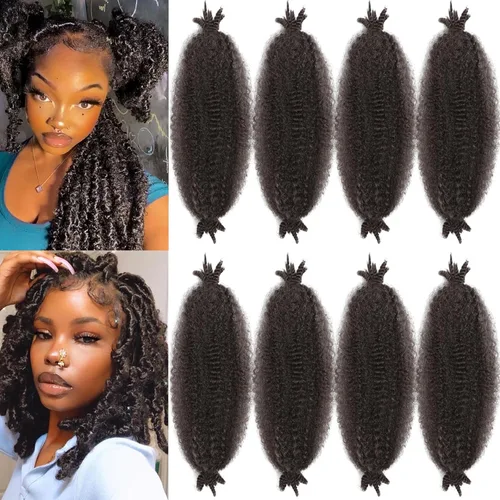 Miniatura 38 de Marley Twist - Cabello trenzado de 10 pulgadas, cabello trenzado preseparado y afro trenzado, 8 paquetes para rastas sintéticas desgastadas