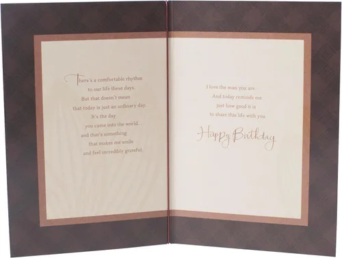 Miniatura 2 de Hallmark Tarjeta de cumpleaños para marido (a cuadros con flor)