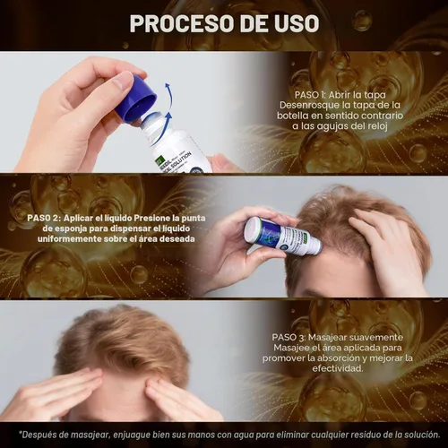 Miniatura 4 de Paquete de 3 sueros de minoxidil al 5% para hombres y mujeres, minoxidil para el crecimiento de la barba y el cabello (infusión de biotina)