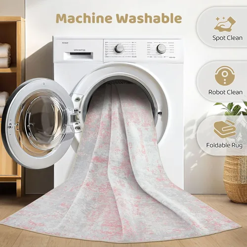 Miniatura 67 de Alfombra de pasillo lavable para cocina: 3 x 10 pies, antideslizante, abstracto, suave, moderno, resistente a las manchas, para interiores, piso